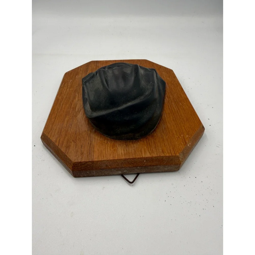 Unbranded Virgin Mary Wall Plaque Religious Art 8.5in Black Wood Base Relief